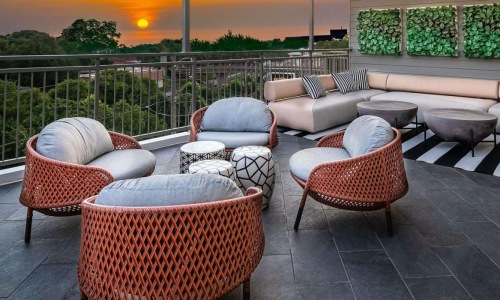 rooftop terrace with neighborhood views