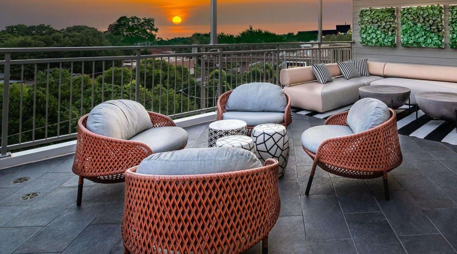 rooftop terrace with neighborhood views