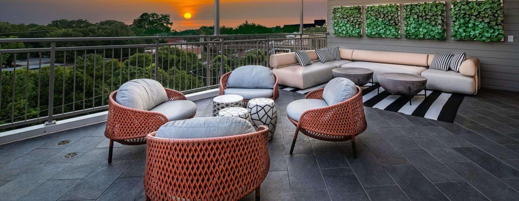 rooftop terrace with neighborhood views