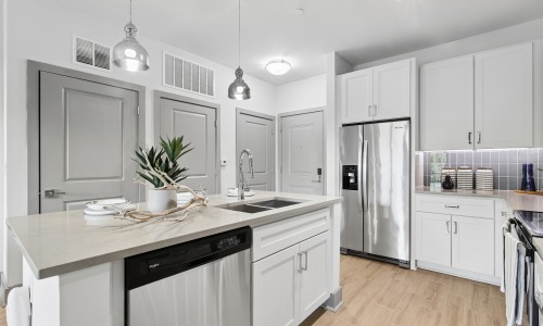 Connect Decatur apartment kitchen in Decatur, Georgia with natural light and modern finishes