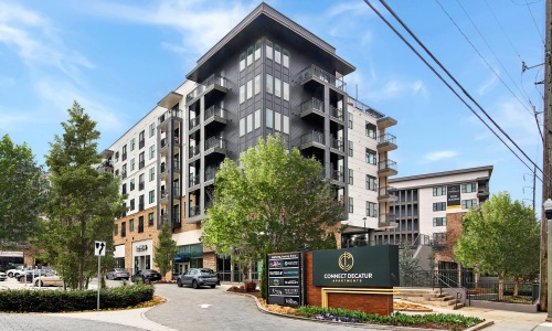 Building exterior at Connect Decatur apartments in Decatur, GA